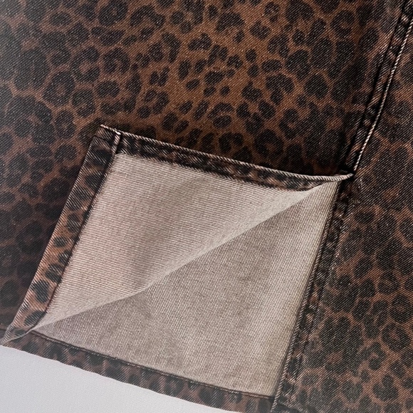 Jeanology Vintage Leopard Print Denim Jean Skirt Brown/Black Size 10 EUC — Y2K - Picture 8 of 8